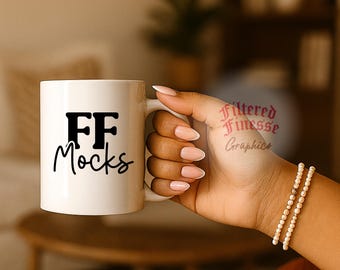 Nude Everyday Cozy Mug Mockup 11oz White Ceramic Mug Aesthetic