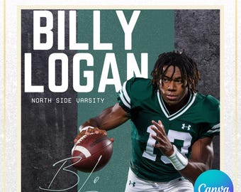 Sports Highlight Flyer Canva Template – Editable Athlete Spotlight, Senior Night Digital Poster, Sports Banquet Program, Instagram Sports