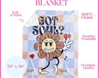 Coperta in velluto schiacciato con motivo floreale originale Got Soul