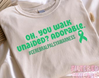 Cerebral Palsy Awareness Support T-Shirt Disability Walk Unaided