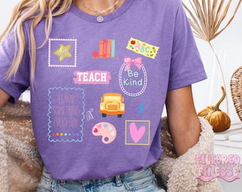 Colorful Teacher Doodle Be Kind T-shirt