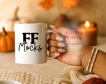Fall Cozy Mug Mockup 11oz White Ceramic Mug Aesthetic
