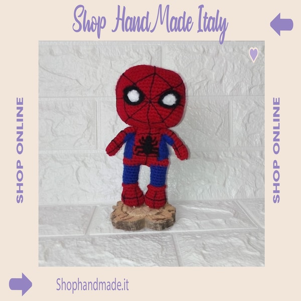 funko pop spiderman amigurumi base wood crochet ideal gift / crocet handmade / funko pop personalized / handmade crochet gift