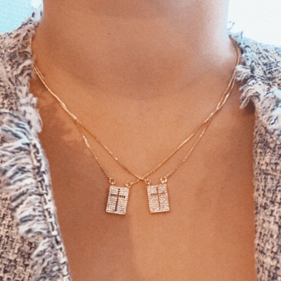 Faith Necklace Gold Cross Layering 