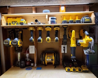 Soportes para herramientas y baterías para DeWALT 20V - Compatible con tablero perforado