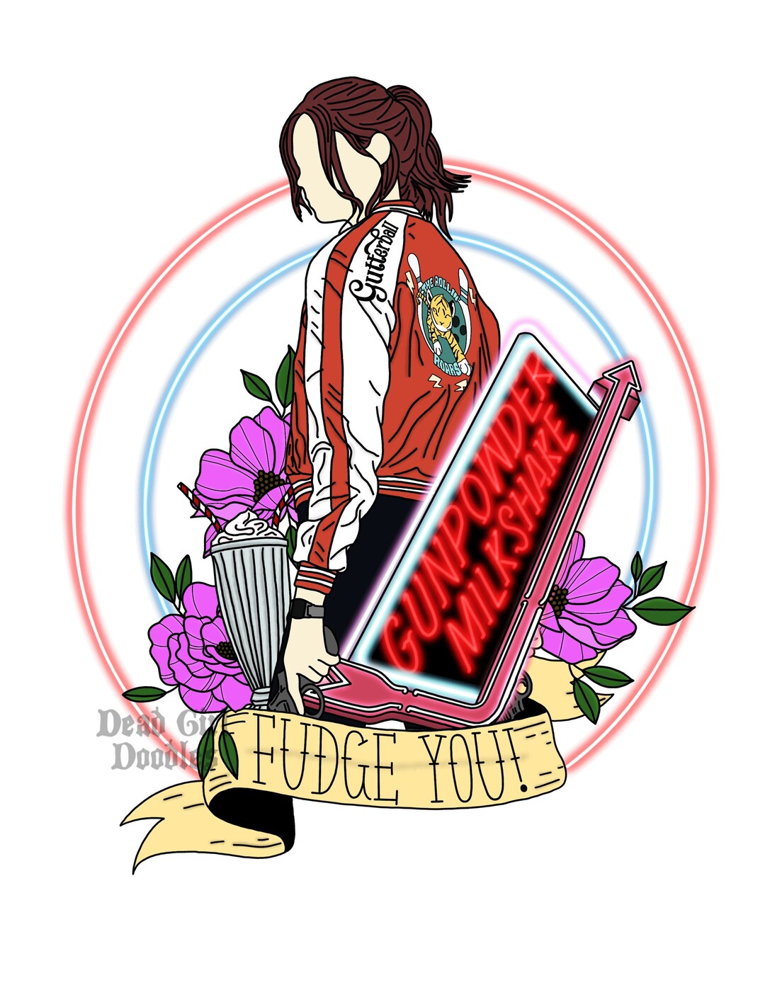 Fudge you gunpowder milkshake karen gillan art print Etsy.de