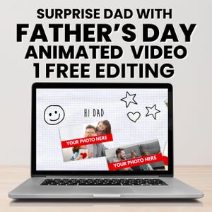 Vatertag Animiertes Video Geschenk | 15 Fotos & Texte | Personalisierter Doodle-Stil | Personalisierte Vatertagsüberraschung