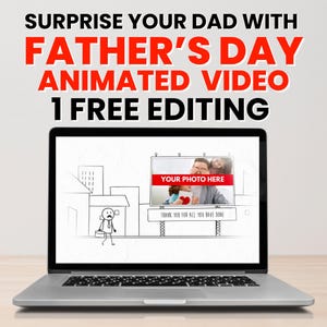 Animierte Doodle Video Vatertag Personalisierte Geschenk für Papa Benutzerdefinierte Farben Fotos Überraschung für Vater Make You Cry Erinnerungen Schönes Geschenk