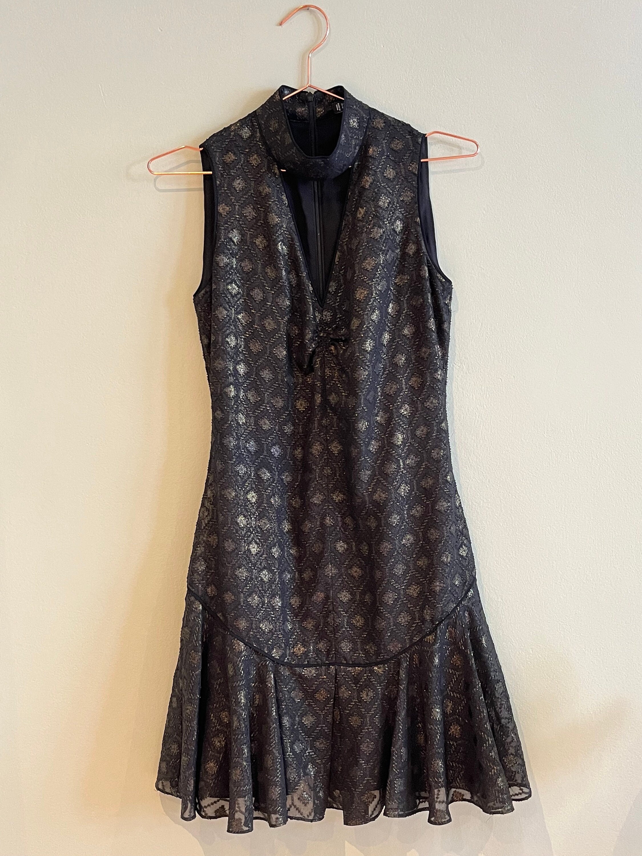 Karen Millen Black & Gold Dress - Etsy