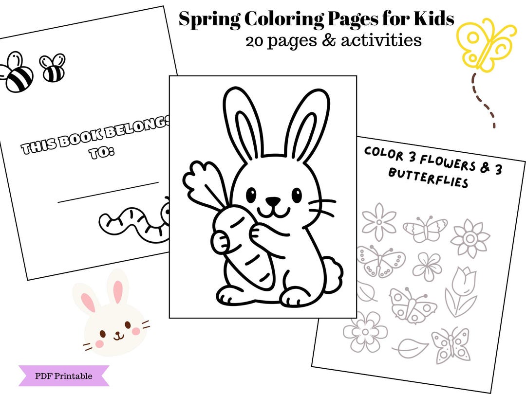 Spring Coloring Pages for Kids Ages 3-5 | 20 Printable Activity Sheets ...