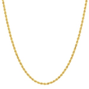 14K Gold Rope Chain, 2MM Twisted Necklace, Dainty Gold Necklace, Layering Chain, Over 925 Sterling Sliver, Inches 16-30, For Him, Her, SALE
