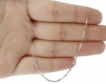 Silver Box Necklace Chain, 0.8mm Dainty Necklace, Thin Chain, Charm Necklace, 925 Sterling Silver, 16-24, Inches Gift For Him/Her, SALE