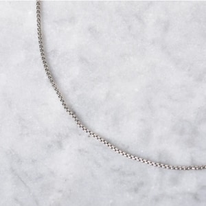 925 Sterling Silver, 1MM Box Chain Necklace, Dainty Necklace, Silver Choker,  Solid, Rhodium Plated, Inches 16-30, Gift For Him, Her, SALE