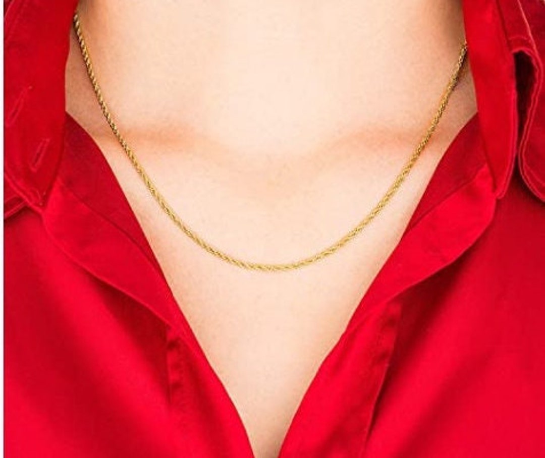 14K Gold 1.2MM Rope Chain, Solid Necklace, Everyday Dainty Necklace