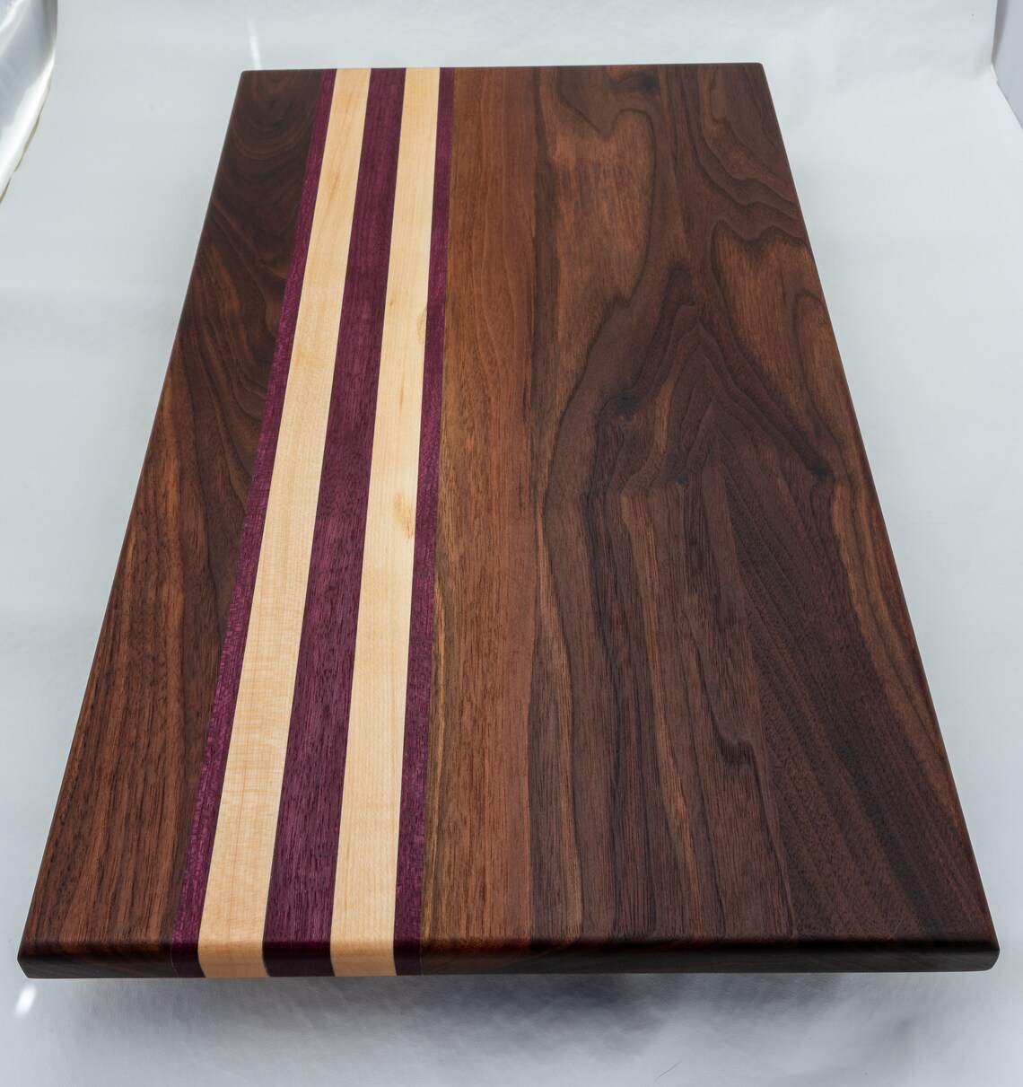 Handmade Exotic Wood Cutting Board Purple Heart Maple Etsy