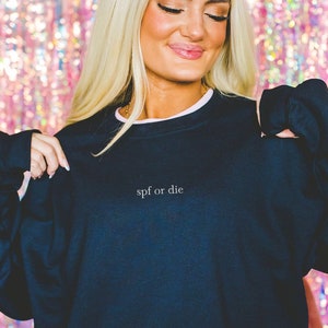 Esthetician Sweatshirt Self Care Dermatologist Gift Hot Girl Walk Hoodie Skincare Teen Gifts Sweatshirt Embroidered SPF Sunscreen Crewneck