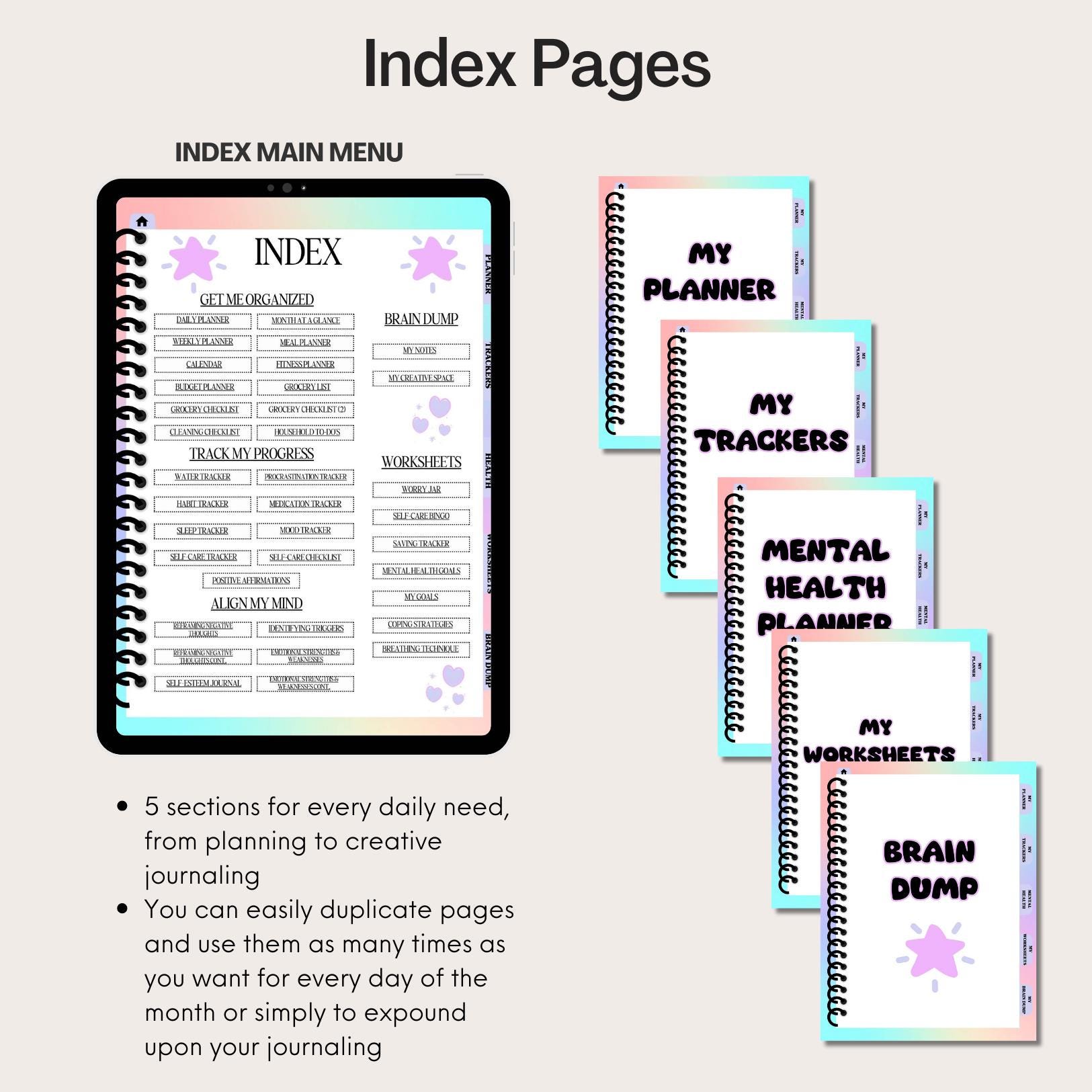 ADHD Planner Habit Tracker Printable Digital Downloads PDF Mental ...