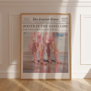 Küsten Cowgirl Dekor Wohnheim Kunst Bar Warenkorb Wand Kunst Zeitung Druck über dem Bett Dopamin Dekor druckbare digitaler Download Einweihungsparty Geschenkideen