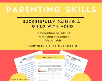 ADHD Parenting Skills, ADHD Strategies, ADHD Poster, Parenting Handouts, Workbook, Children's Routine, Reward Chart, Positive Affirmations