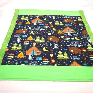Baby Blanket - Camping Theme -Handstitched
