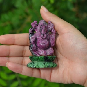 Ruby Ganesha | 630 ct Hand carved Ruby Ganesha Idol | Lord Ganesha Idol | Ruby Carving