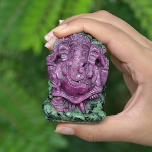 Ruby Ganesha | 1090 ct Hand carved Ruby Ganesha Idol | Lord Ganesha Idol | Ruby Carving