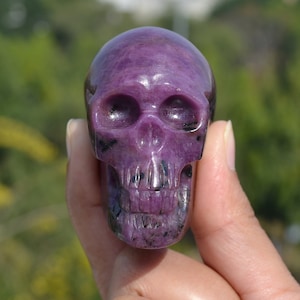 2.25&#39; Realistic Ruby Skull | Skull Hand carved in Ruby | Crystal Skull