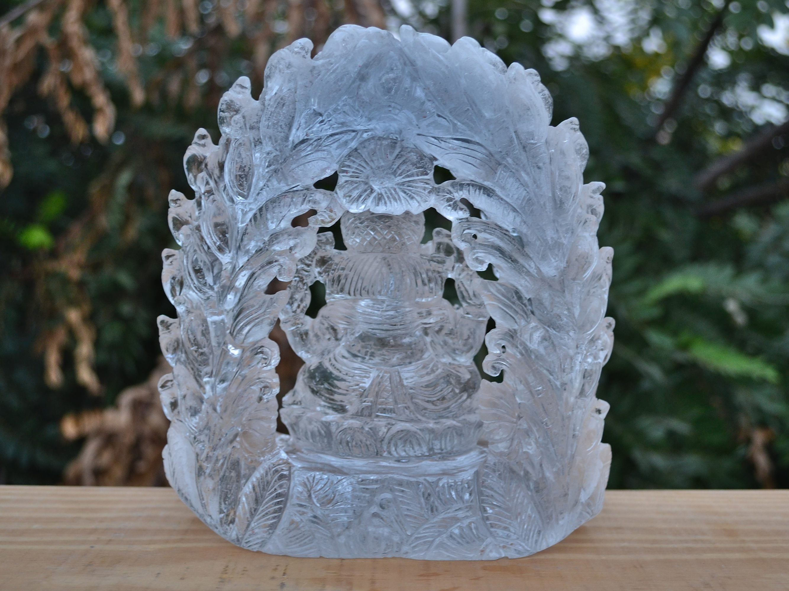 クリアクォーツ ガネーシャ 水晶 透明クォーツ ガネーシャ | ガネーシャ像 | 1.62Kg/ 3.57 ポンド