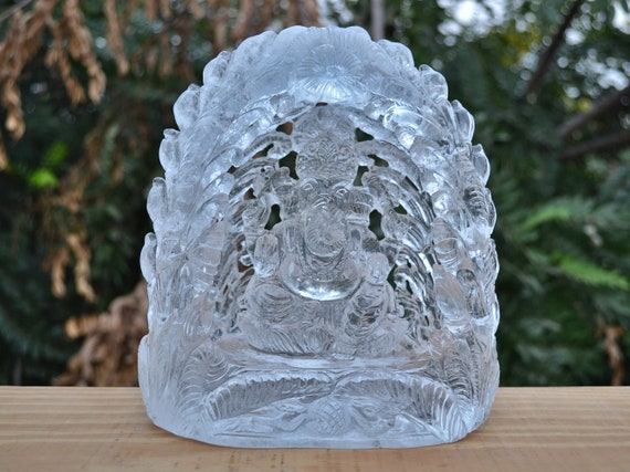 透明クォーツ ガネーシャ | ガネーシャ像 | 1.62Kg/ 3.57 ポンド