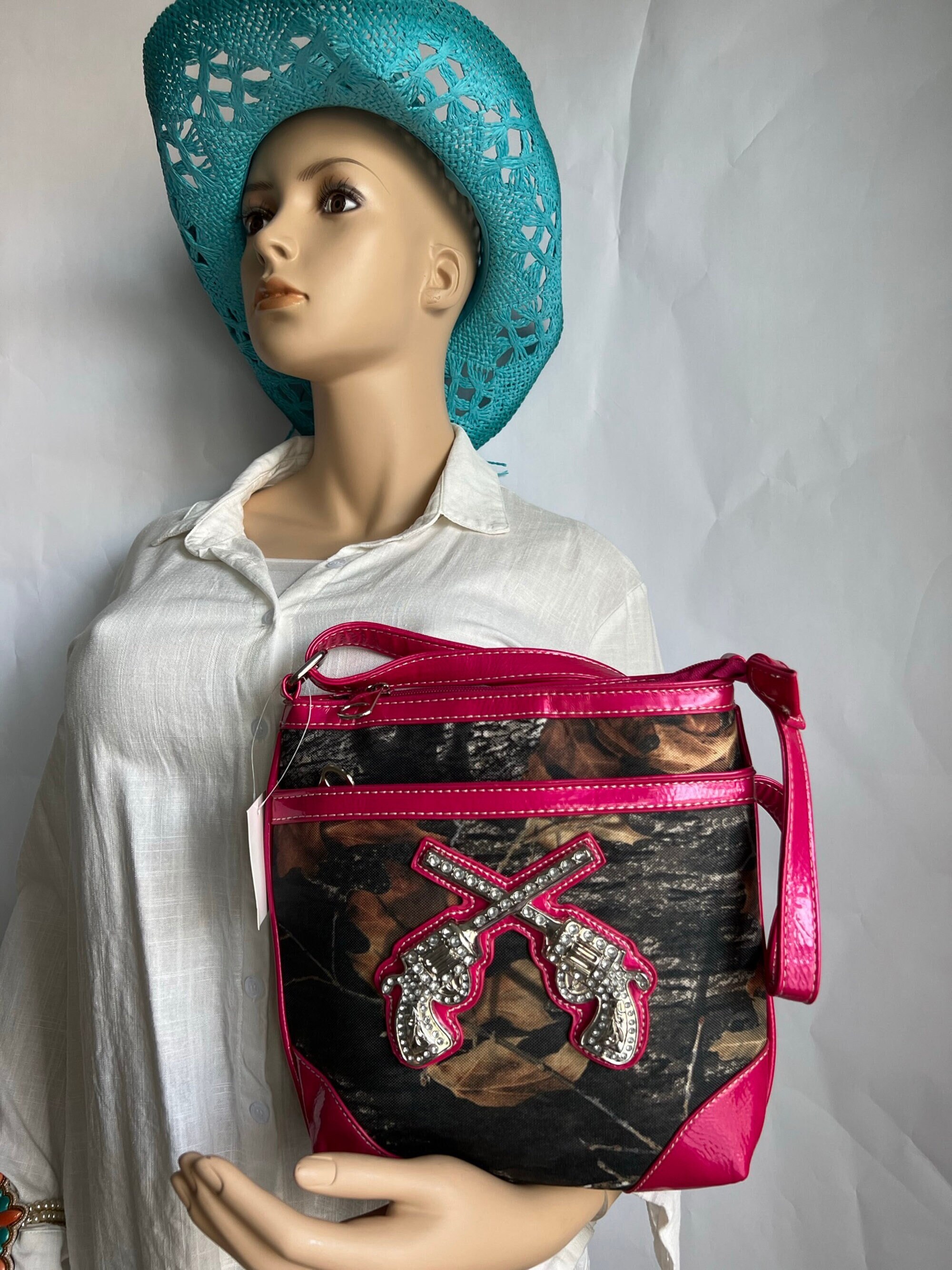 Women Cross Body Bag Western Cowgirl Messenger Purse Rhinestone Gun Pistols Concho Shoulder Bag Camouflage Hot Pink Bag Etsy