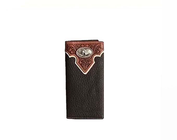 Leather Wallets for Men Bi-fold Wallet Western Cowboy Horse Rider ...