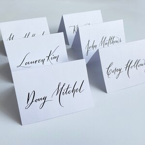 Place Cards Modern Calligraphy Wedding, Personalized Card, Escort Card Ideas, Wedding Name Cards, Wedding Place Cards