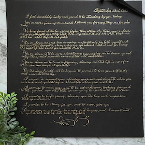 Carta de 12 x 12 pulgadas, papel negro, azul y blanco, cuadrado, votos matrimoniales, día del padre, aniversario, carta de amor, poemas, regalo de Navidad