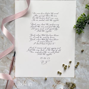 Handwritten letters, Calligraphy Wedding Vows, Valentine’s Day Letter, Anniversary, Love Letter, Poems, Christmas Gift