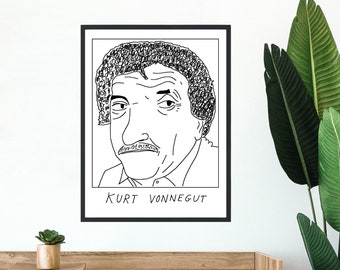 Badly Drawn Authors - Kurt Vonnegut - Poster / Print - BUY 2 GET 3RD FREE - Free Delivery