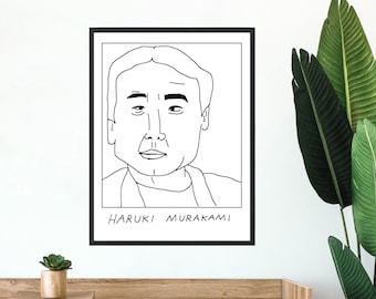 Badly Drawn Authors - Haruki Murakami - Poster / Print - BUY 2 GET 3RD FREE - Free Delivery