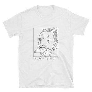 Badly Drawn Authors - Albert Camus - Unisex T-Shirt - FREE Worldwide Delivery