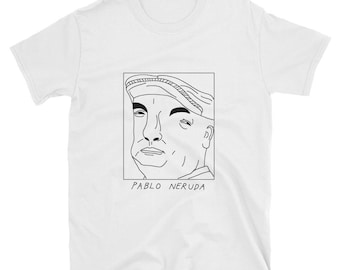 Badly Drawn Authors - Pablo Neruda - Unisex T-Shirt - FREE Worldwide Delivery