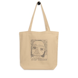 Autori disegnati male - Arthur Schopenhauer - Borsa tote organica - Consegna GRATUITA in tutto il mondo