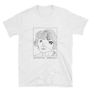 Slecht getekende auteurs - Katherine Mansfield - Unisex T-Shirt - GRATIS wereldwijde levering