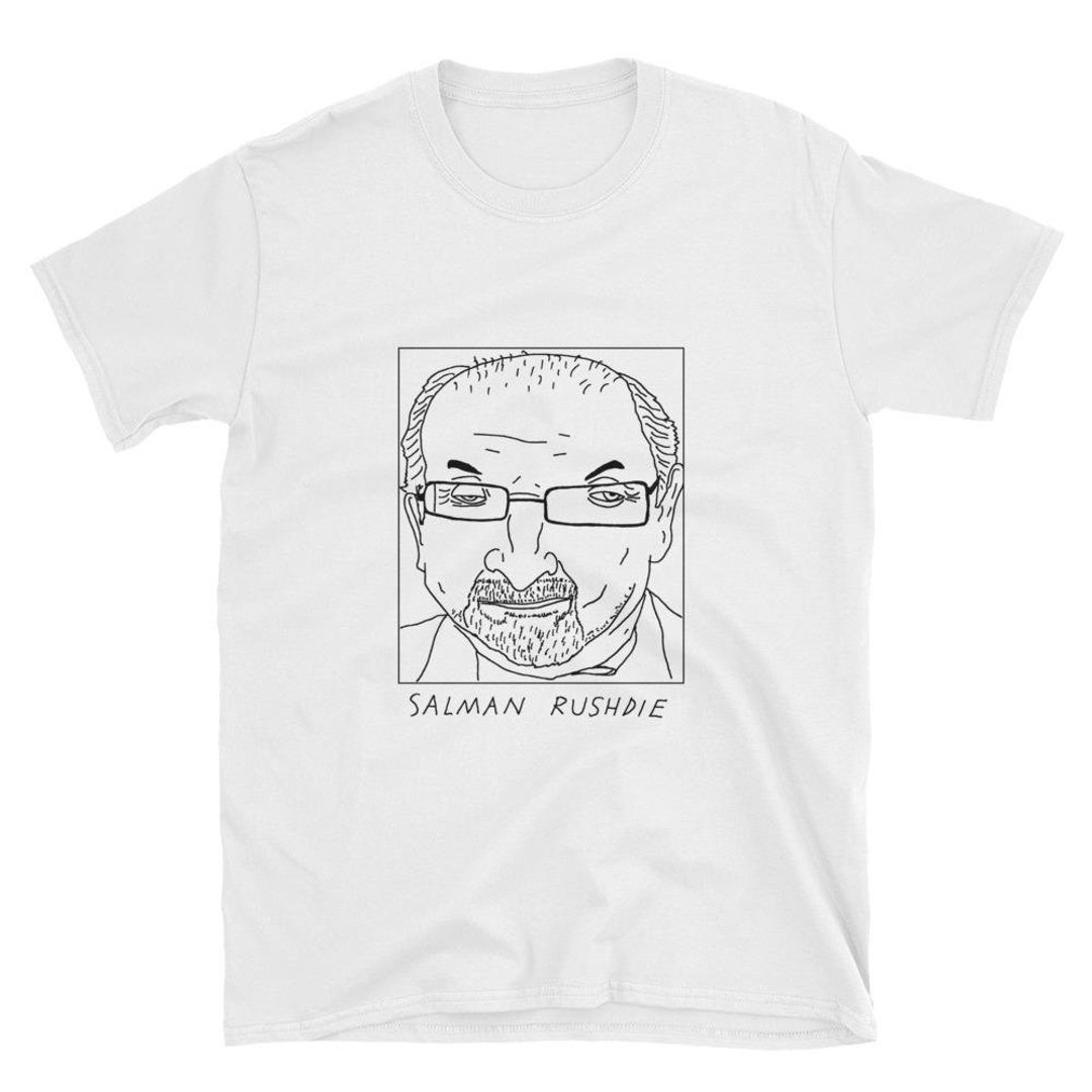Badly Drawn Authors Salman Rushdie Unisex T-shirt FREE