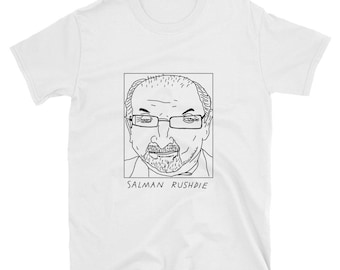Badly Drawn Authors - Salman Rushdie - Unisex T-Shirt - FREE Worldwide Delivery