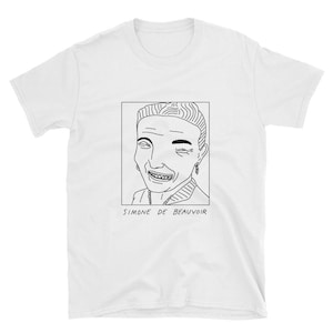 Autores mal desenhados - Simone de Beauvoir - Camiseta unissex - Entrega GRATUITA para todo o mundo