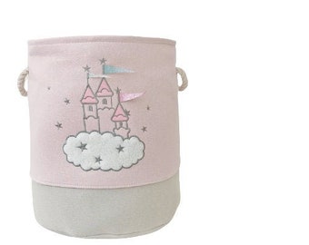 Princess Castle Pink Toy Storage or Clothing Hamper Kids Room Decor