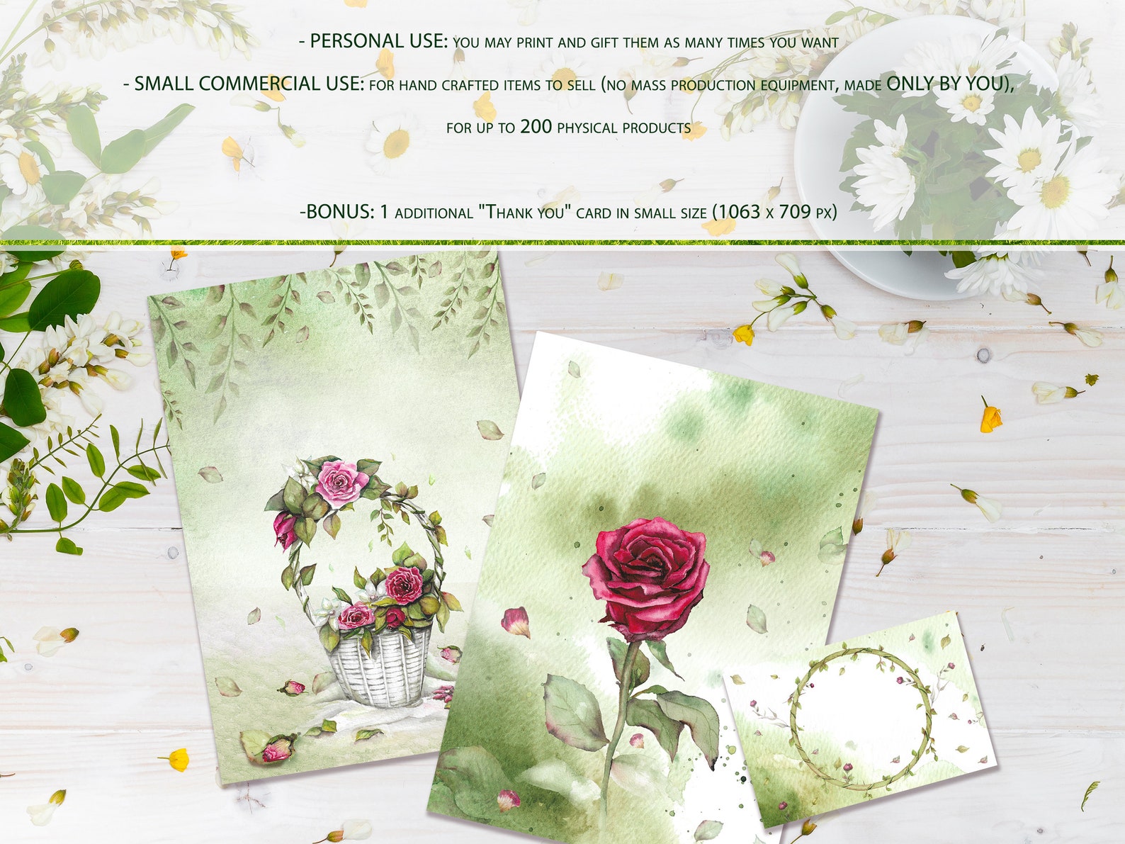 Digitale Grußkarten ausdruckbare Rosenkarte Happy Birthday - Etsy.de