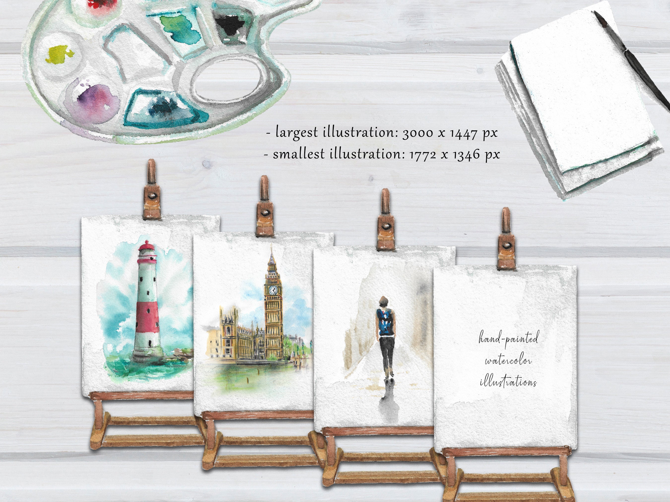 The Messy Artist Watercolor Clipart Artist Clipart Hand - Etsy
