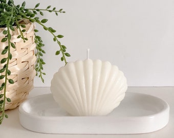 Seashell Candle | Hand-Poured Soy Wax Candles | Pillar Candles | Scented Candle - Non-Toxic Soy Candle | Candle Gifts | Aesthetic Candle