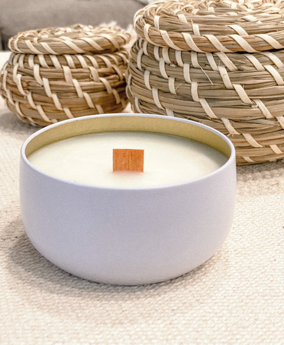 HandPoured Soy Wax Candle White Bowl With Lid 7oz. white Etsy