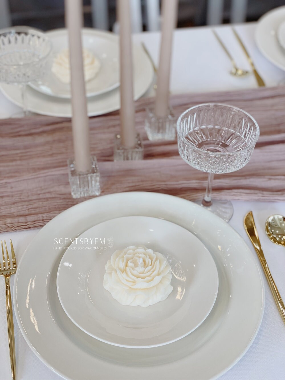 Andaluca - Fresh Peony Pillar Candle | Flower Mill