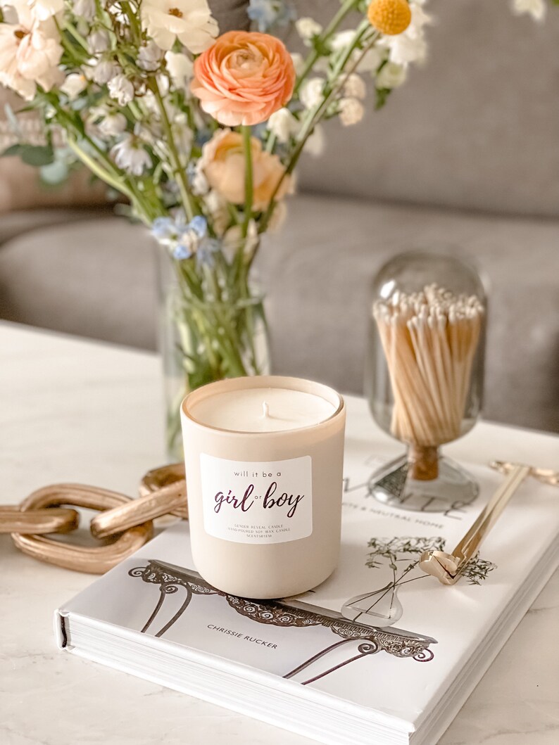 Gender Reveal Candle Soy Wax Candle Scented Candle/ Etsy